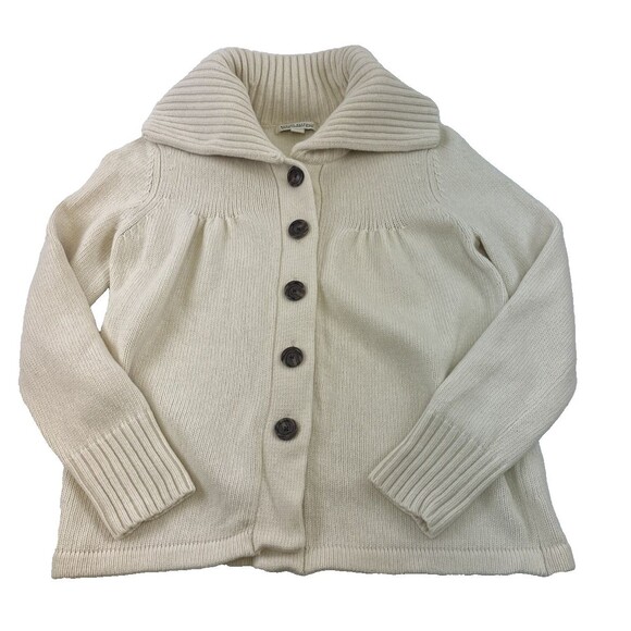 Banana Republic Luxury Cashmere Blend Sweater Cardigan Button Collar Women Med - Picture 1 of 12